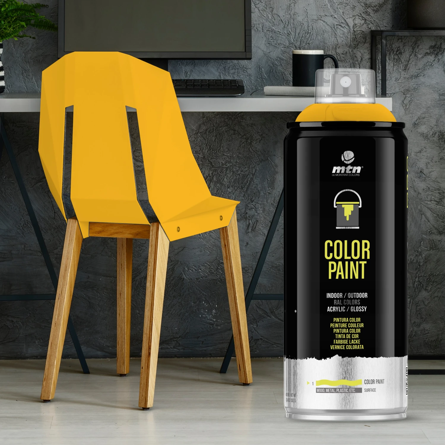 MTN PRO Spray Paint 400ml RAL 1028 - Melon Yellow 4 MTN PRO Spray Paint 400ml RAL 1028 - Melon Yellow - Image 2
