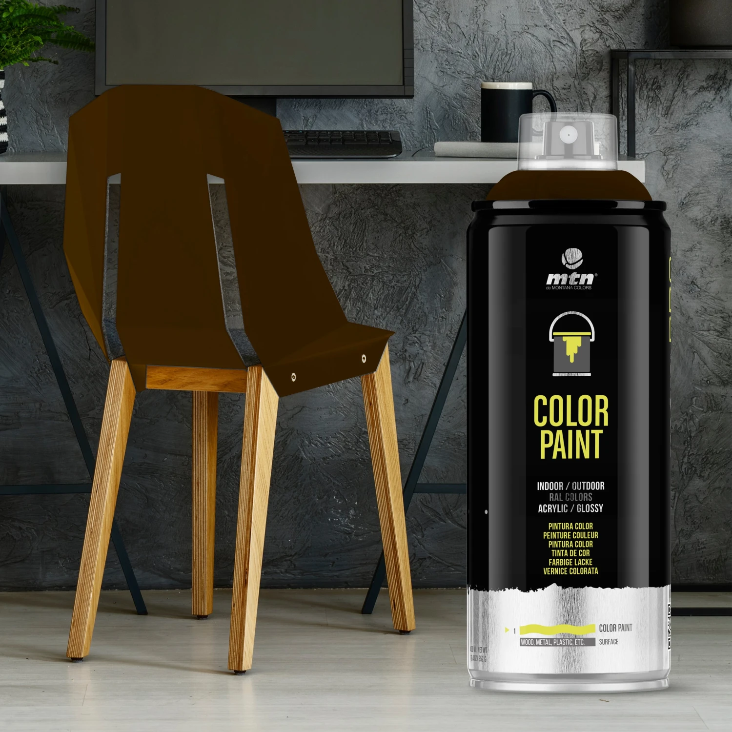 MTN PRO Spray Paint 400ml RAL 8014 - Sepia Brown 4 MTN PRO Spray Paint 400ml RAL 8014 - Sepia Brown - Image 2